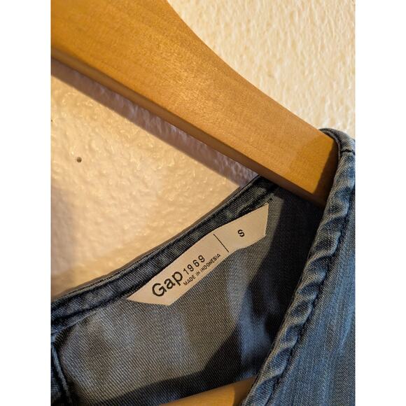 Gap chambray denim tank top size S lyocell - Picture 3 of 7